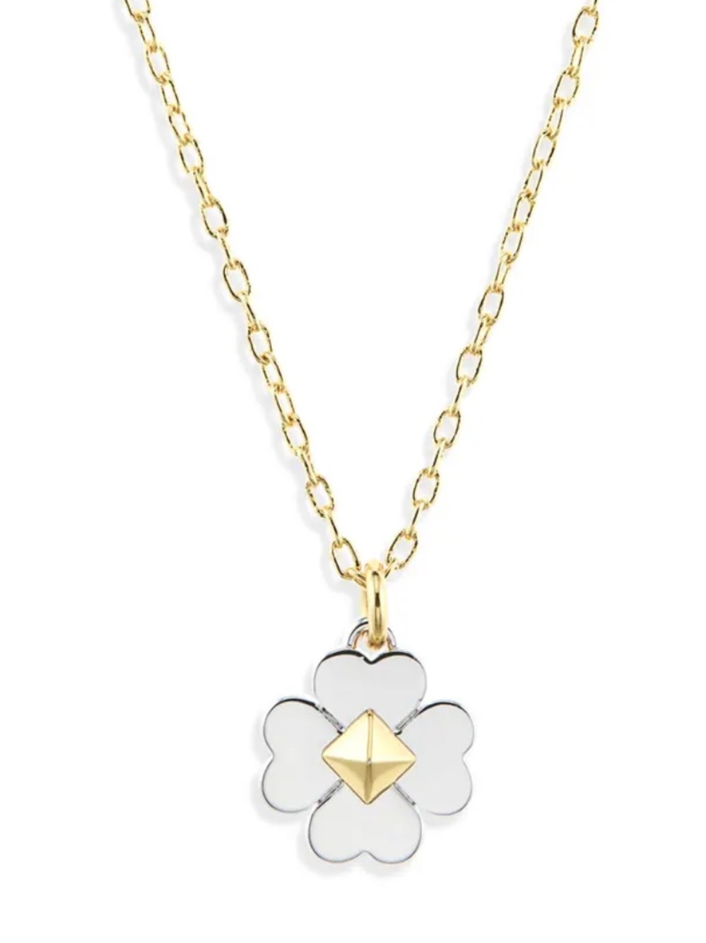 Kate Spade two-tone clover pendant necklace NWT